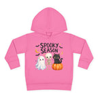 Toddler Hoodie — "Spooky Season" Cute Ghost, Skeleton & Black Cat Halloween Pullover