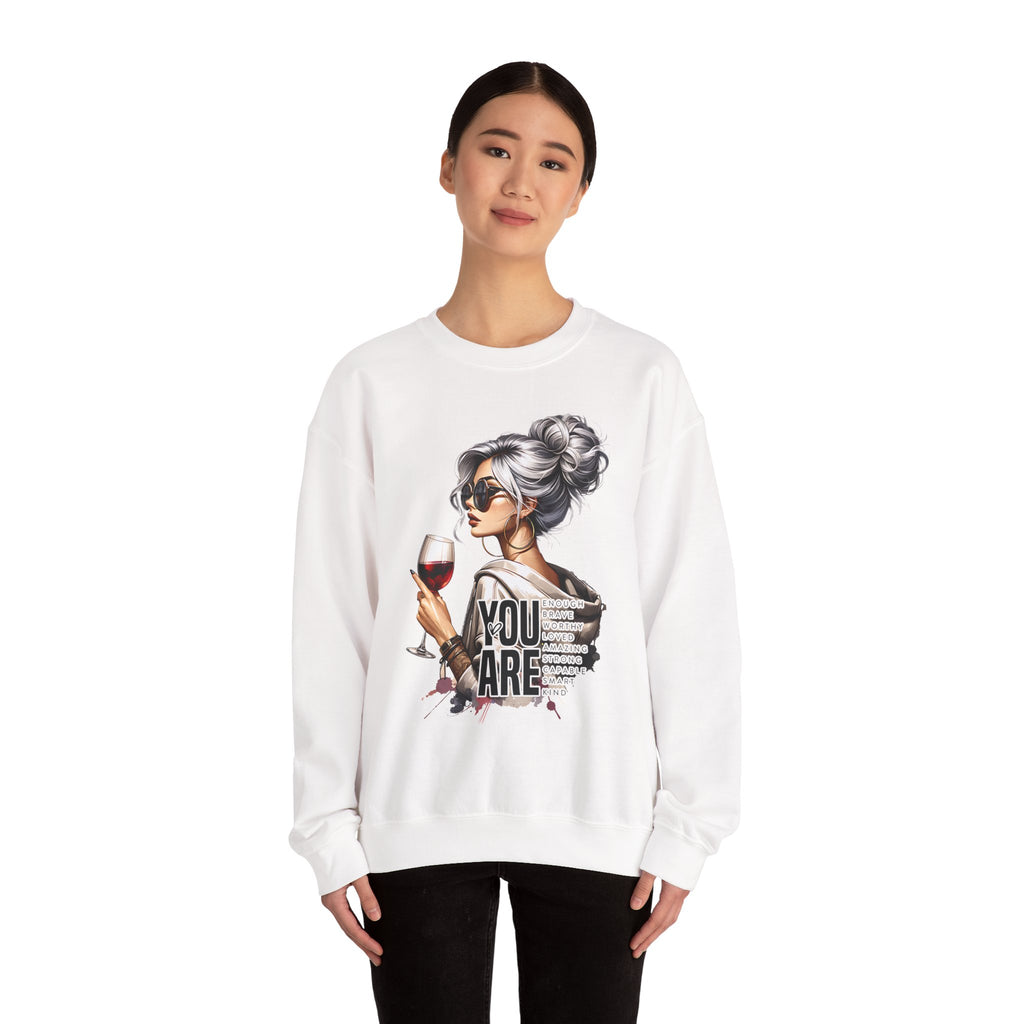 Wine Lover Crewneck Sweatshirt — Chic "You Are" Illustration