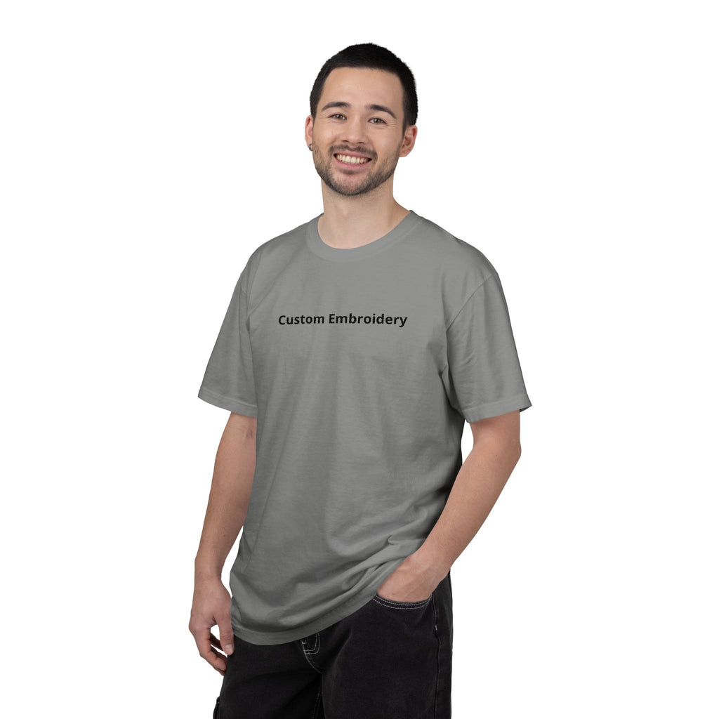 EMBROIDERED Custom Text Comfort Colors Unisex (Light Colors/Shades) T-Shirt