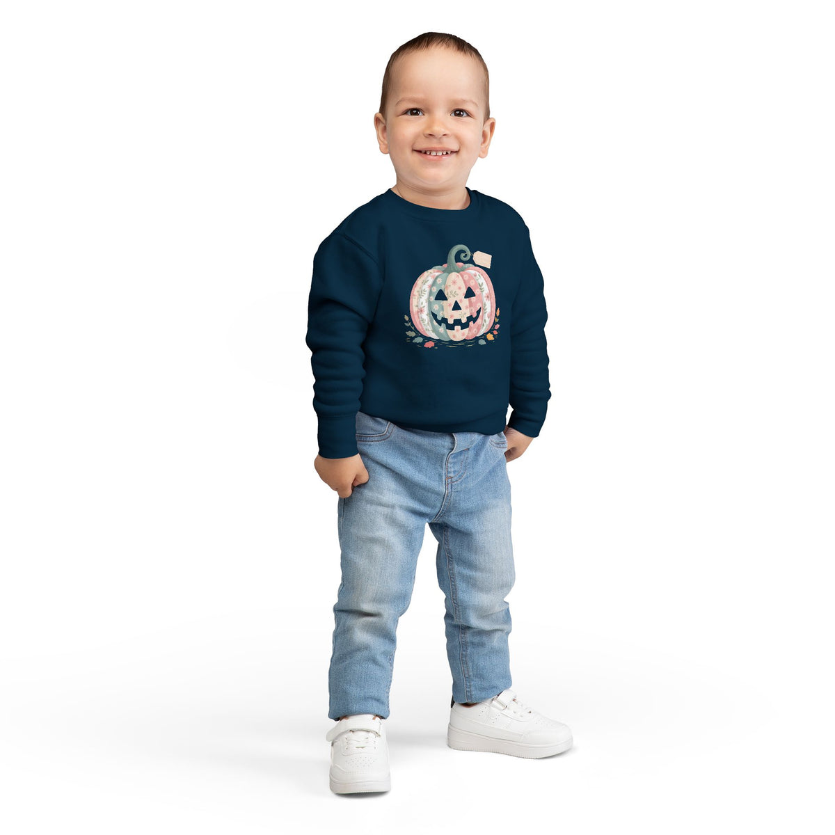 Toddler Sweatshirt - Patchwork Jack-O'-Lantern Pumpkin Pullover