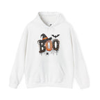 'BOO' Witch Hat, Bat & Spiderweb Graphic - Halloween Hoodie