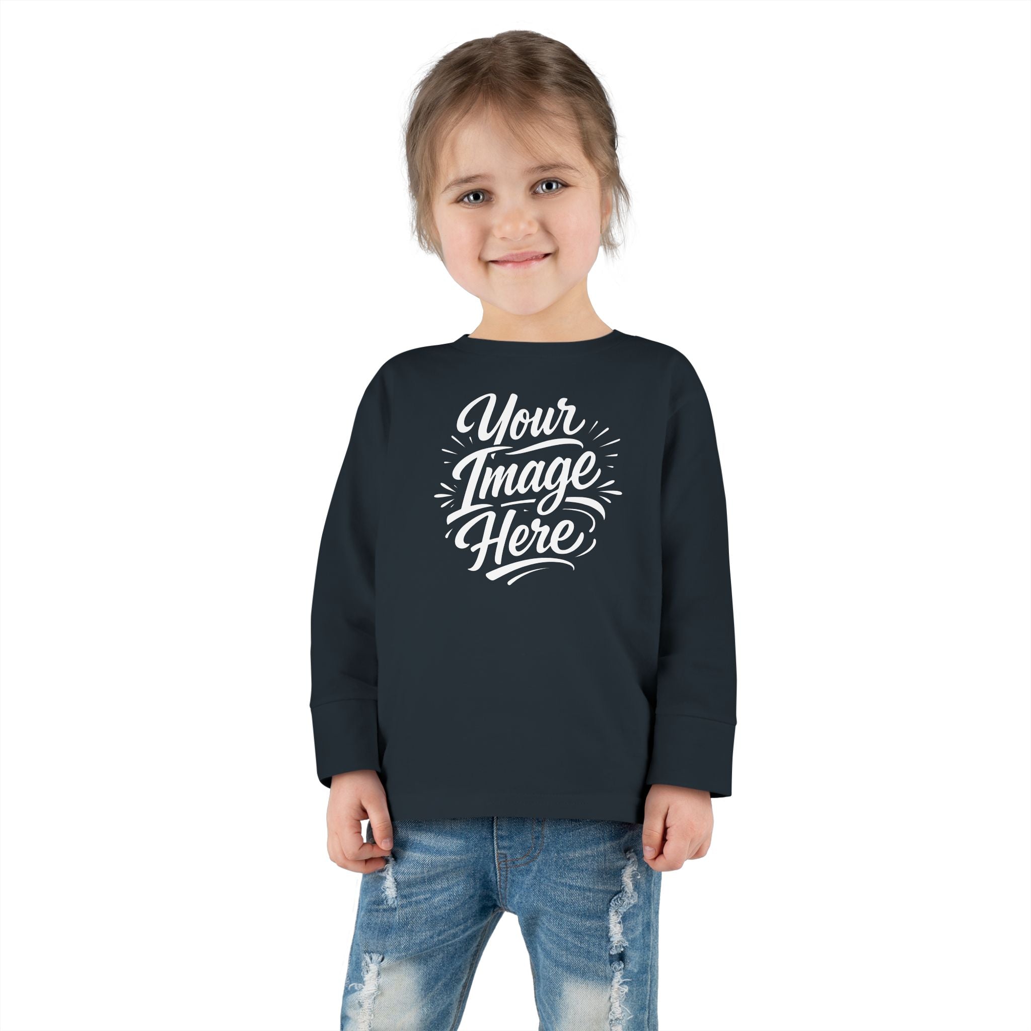 Toddler Long Sleeve Tee — Custom Image & Optional Text