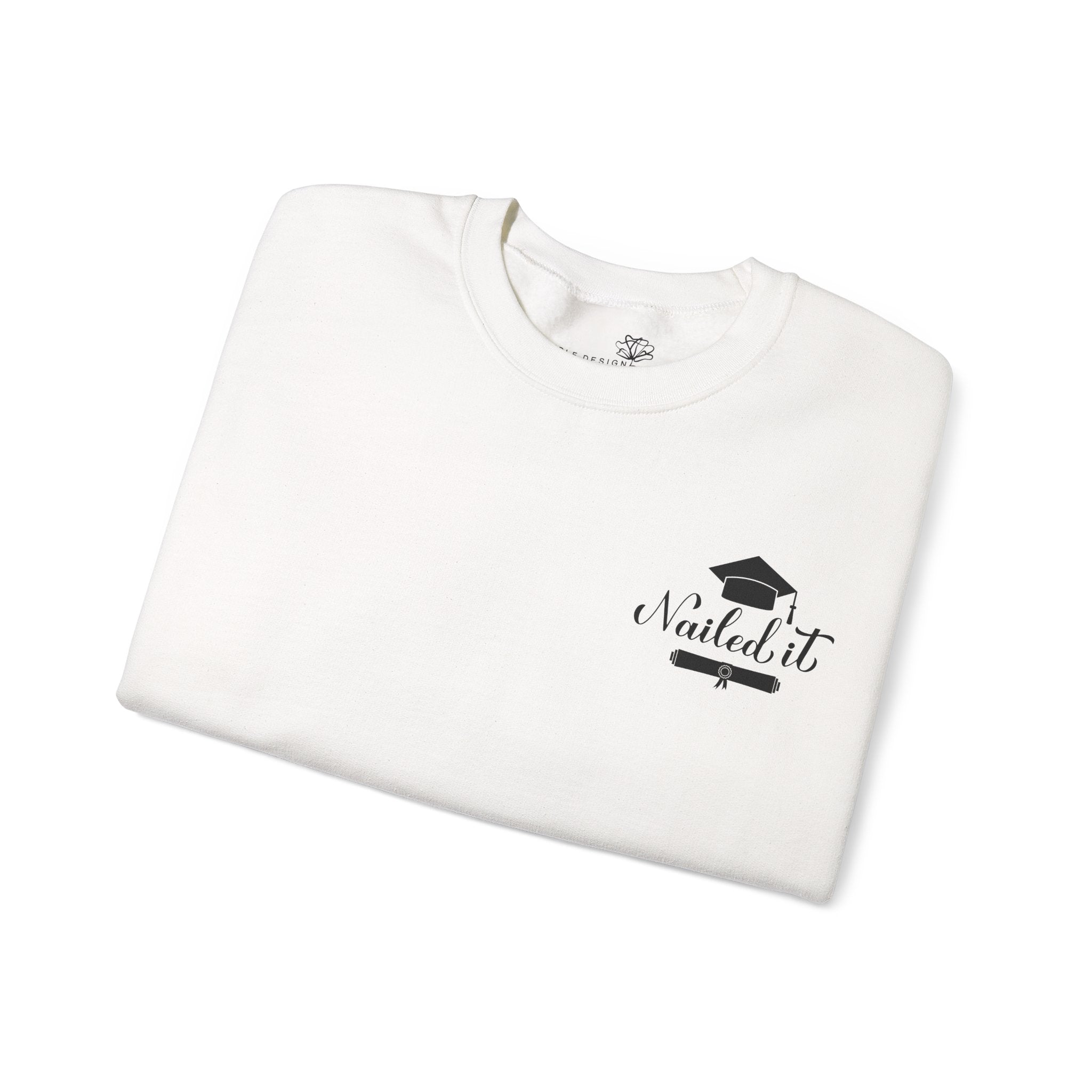 Graduation Crewneck Sweatshirt FRONT & BACK— "Kiss My Class Goodbye" Cap & Diploma Design
