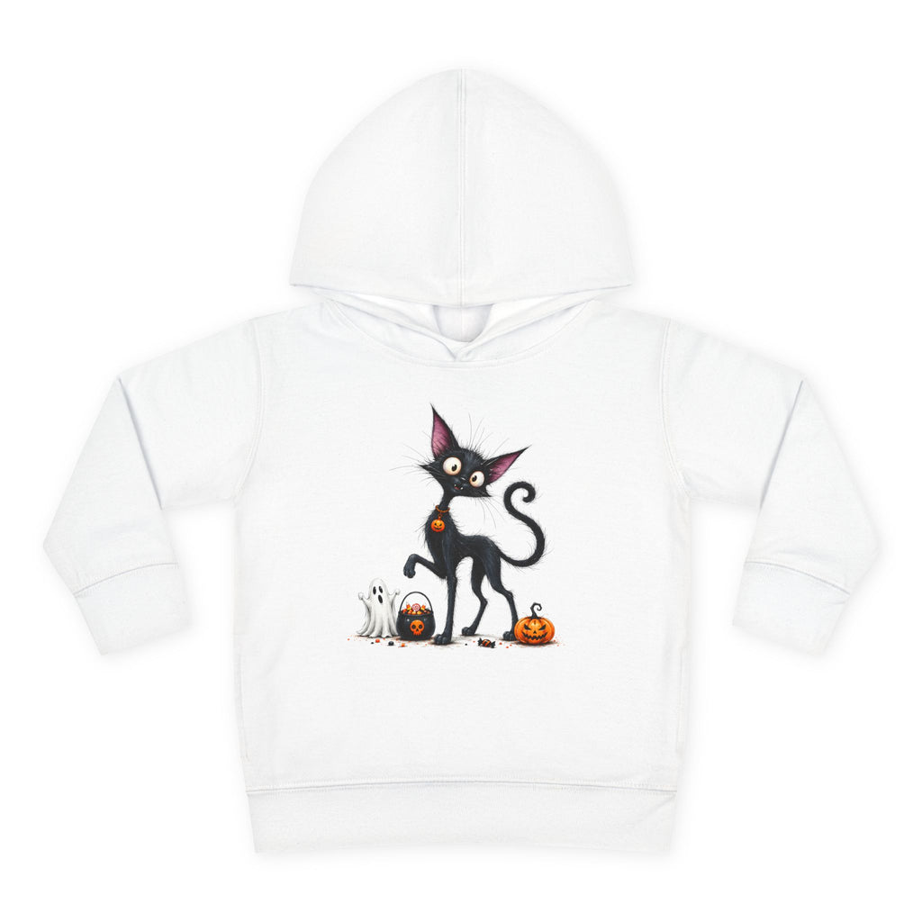 Toddler Halloween Cat Hoodie – Cute Black Kitty with Pumpkins Pullover