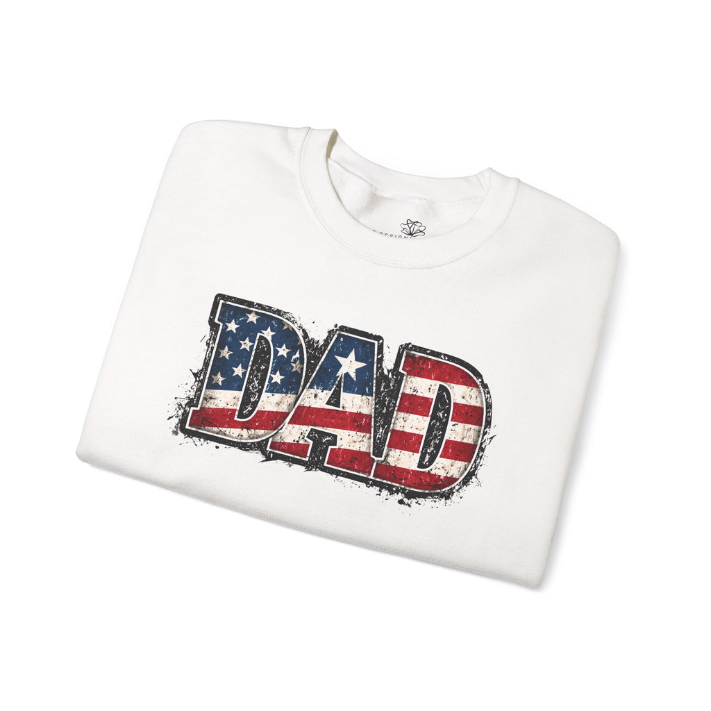 Dad American Flag Crewneck Sweatshirt — Patriotic Father’s Day Gift | S–3XL