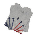 American Flag Jet Flyover T-Shirt — Patriotic 4th of July Tee