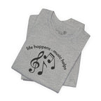 Music Therapy Tee — "life happens • music helps" Short Sleeve Shirt