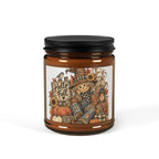 Autumn Harvest Soy Candle – Amber Jar Fall Pumpkin Scarecrow Scented Candle