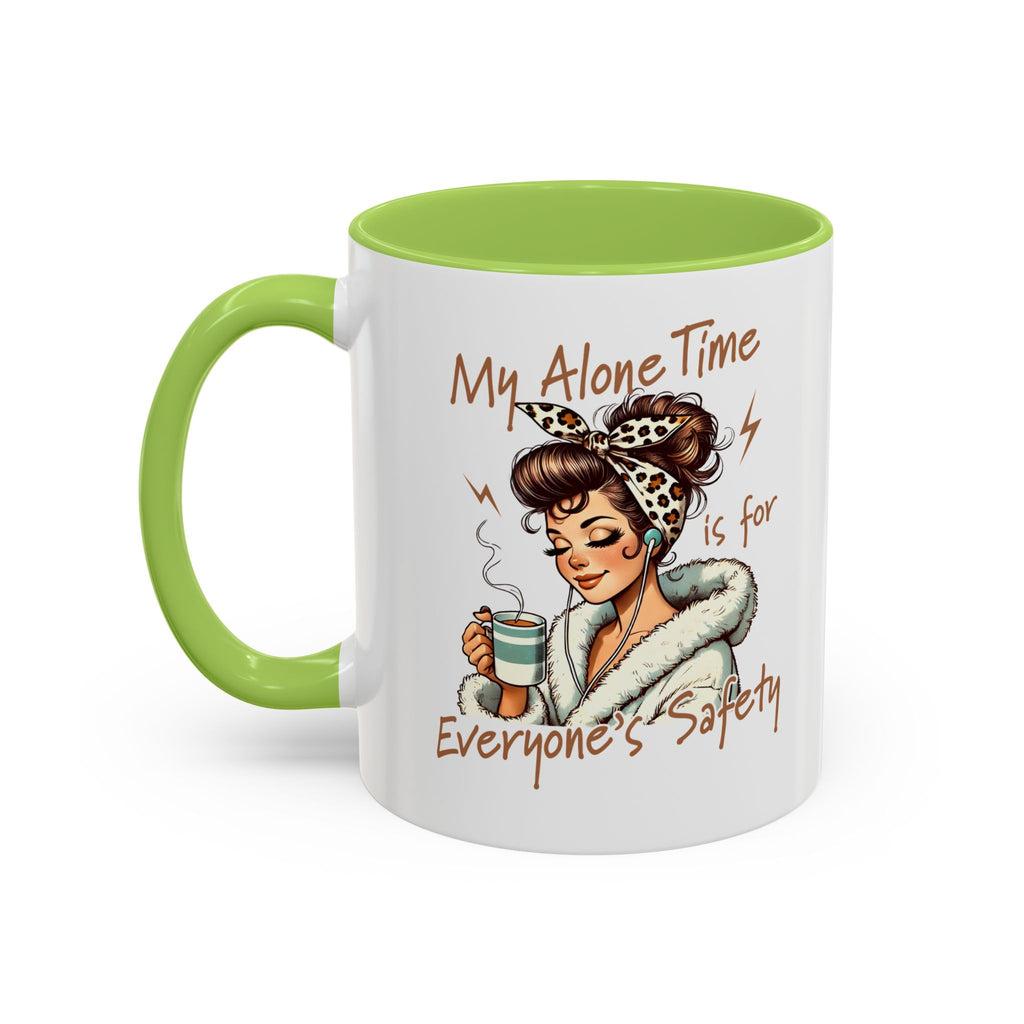 Coffee Mug — "My Alone Time Is for Everyone's Safety" Retro Woman Accent Mug
