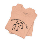 Music Therapy Tee — "life happens • music helps" Short Sleeve Shirt