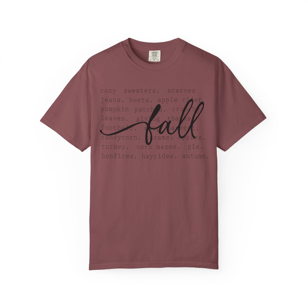 Fall Comfort Colors Graphic T-Shirt — Casual Script Autumn Tee