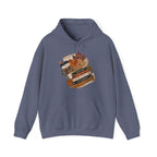 Autumn Bookstack — Cozy Fall Hoodie (Leaves & ‘Read More Books’ Design)