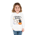 Toddler Hoodie — "Spooky Season" Cute Ghost, Skeleton & Black Cat Halloween Pullover