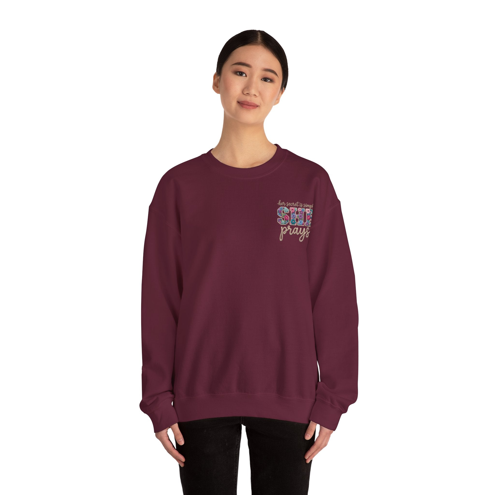 Her Secret Is Simple She Prays Sweatshirt - Print