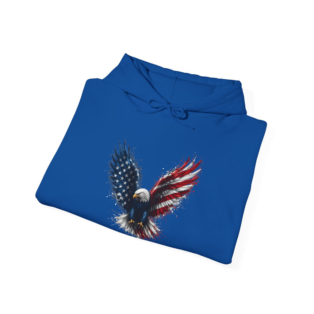 Patriotic American Flag Bald Eagle Graphic - Cozy Hoodie