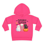 Toddler Hoodie — "Spooky Season" Cute Ghost, Skeleton & Black Cat Halloween Pullover