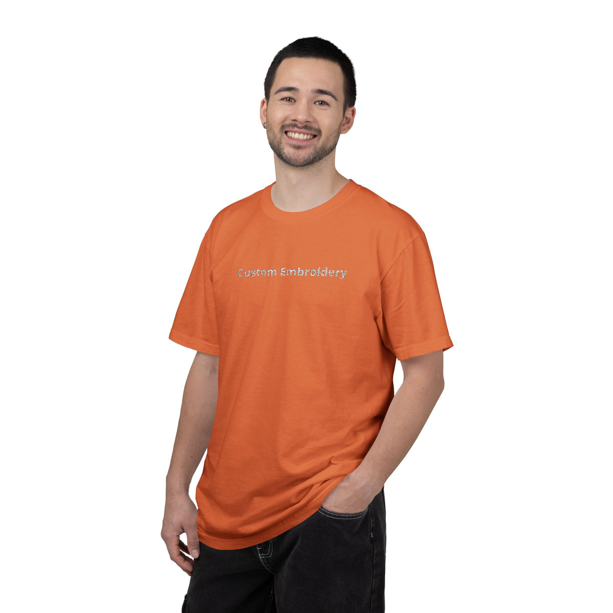 EMBROIDERED Custom Text Comfort Colors Unisex (Dark Colors/Shades) T-Shirt