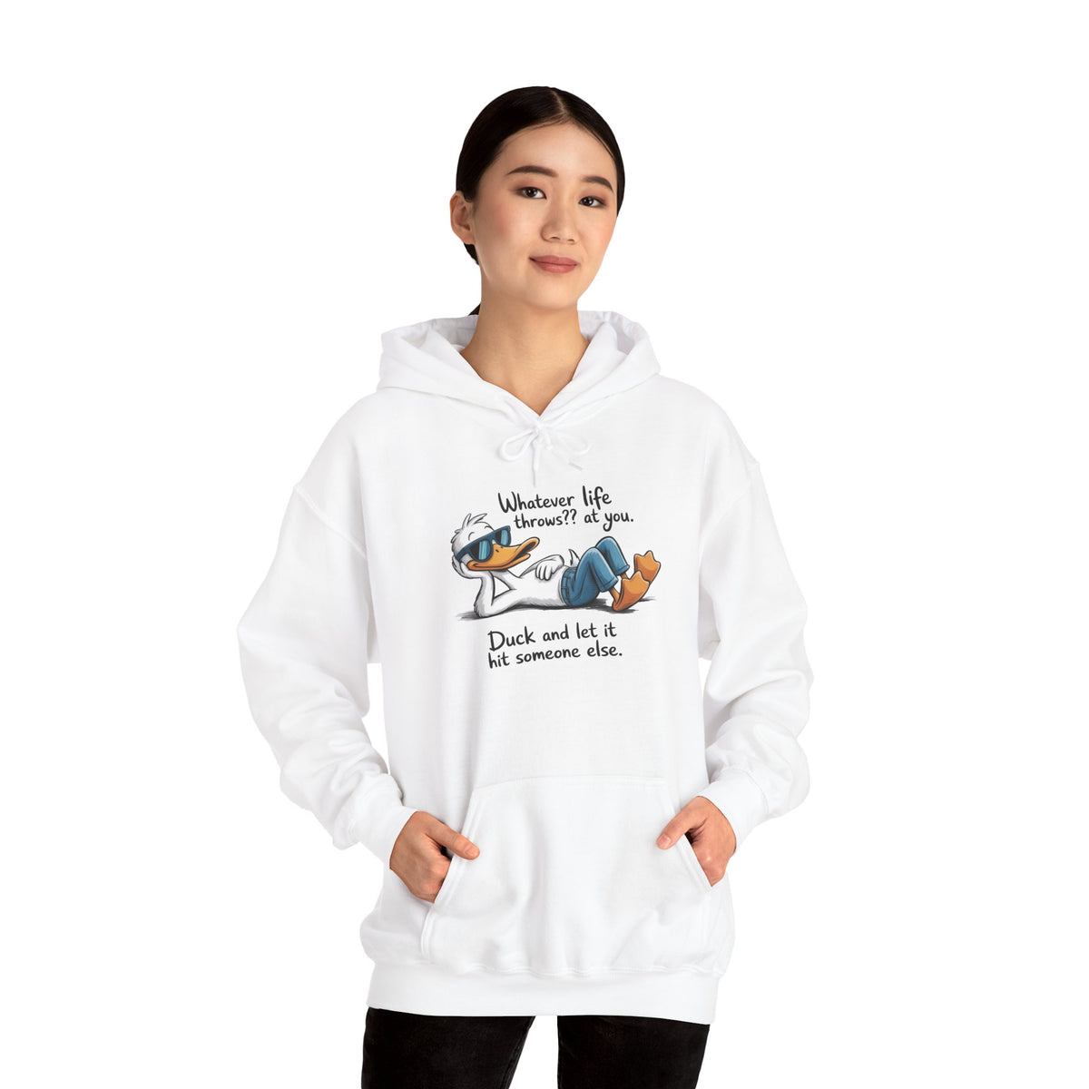 Funny 'Whatever Life Throws At You' Graphic - Cozy Hoodie