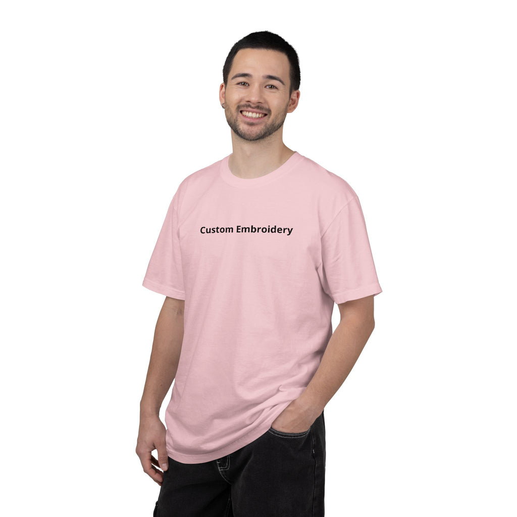 EMBROIDERED Custom Text Comfort Colors Unisex (Light Colors/Shades) T-Shirt