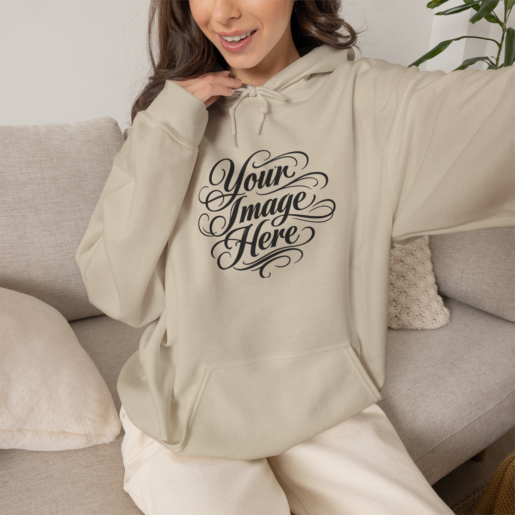 Custom Image & Optional Text Graphic Print - Cozy Hoodie