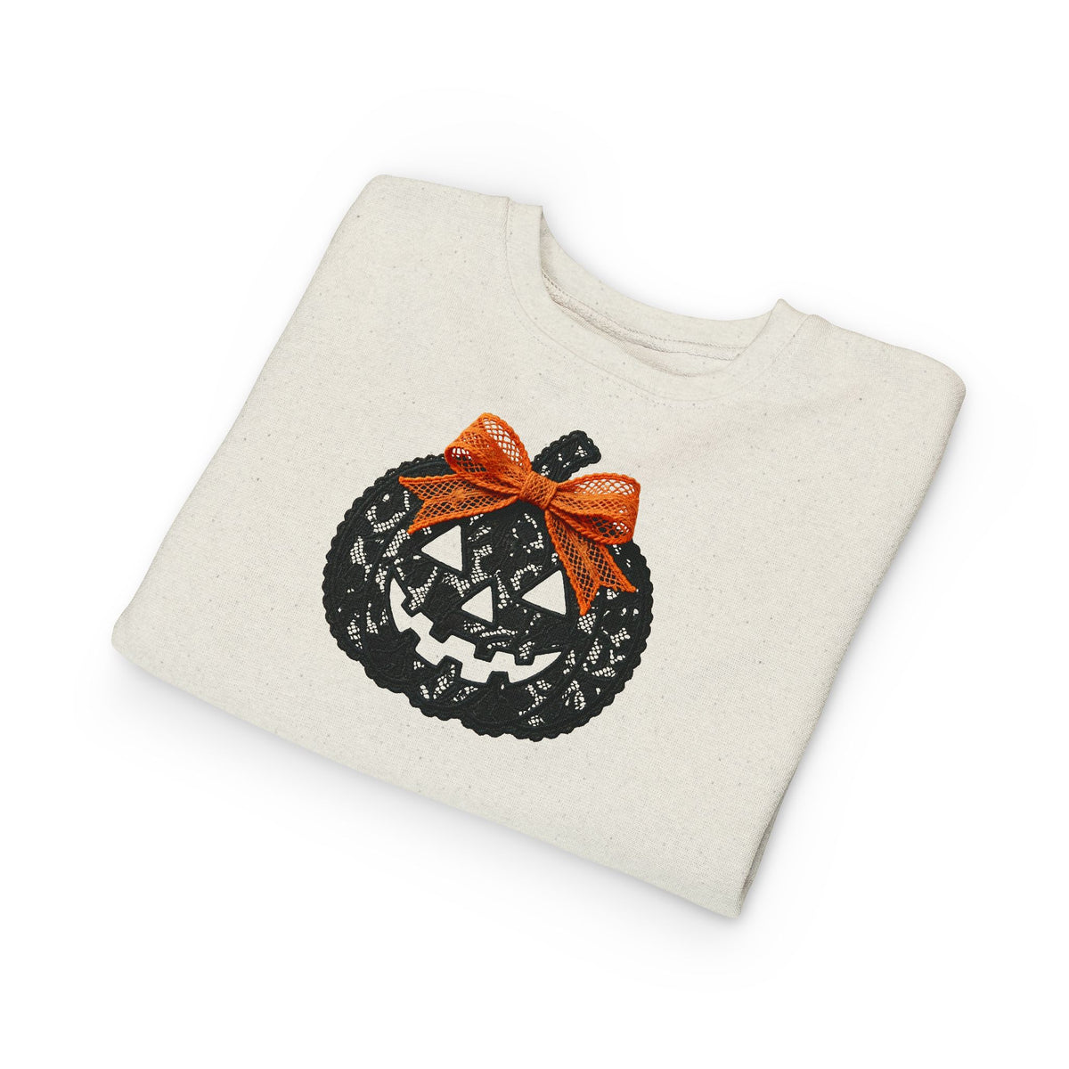 Toddler Sweatshirt - Halloween Jack-O'-Lantern with Orange Bow