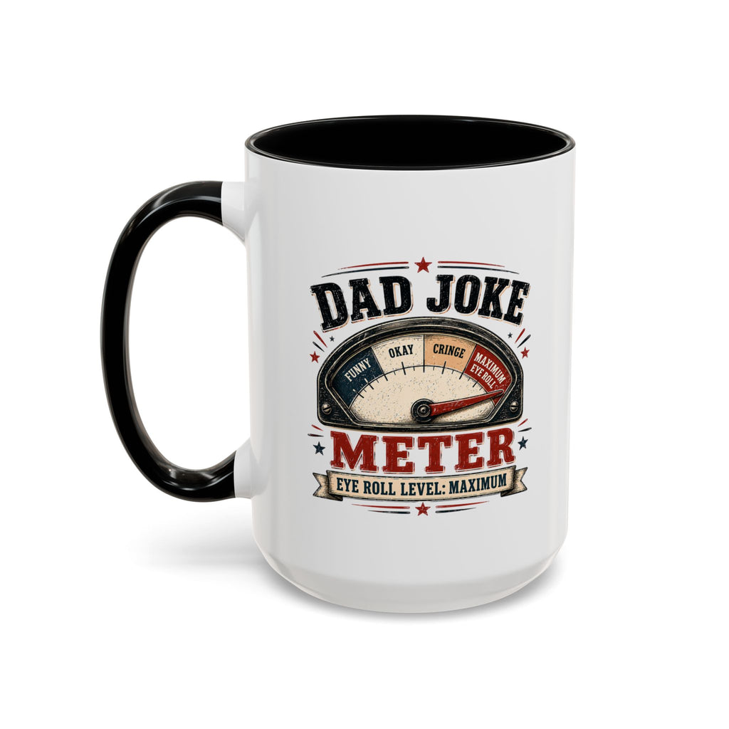 Dad Joke Meter Accent Coffee Mug — Funny Father’s Day Gift | 11oz & 15oz