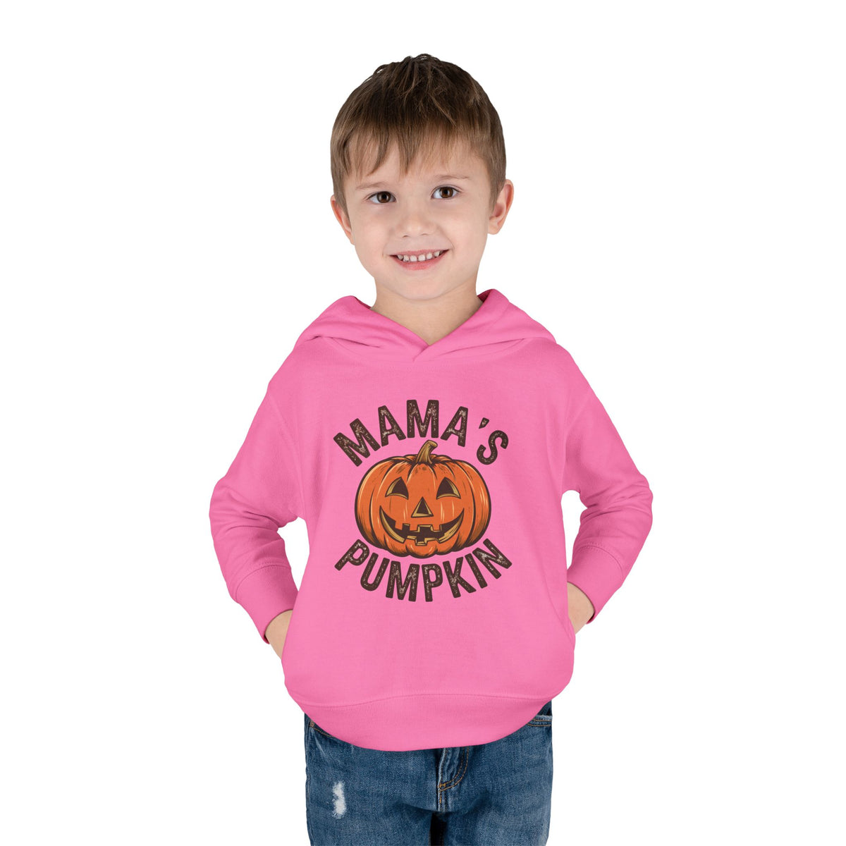 Toddler Hoodie — "Mama's Pumpkin" Halloween Jack-o'-Lantern Pullover