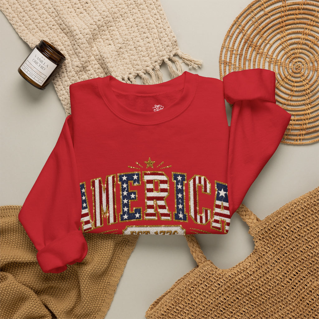 America 250th Anniversary Crewneck Sweatshirt — Patriotic Women’s Gift | S–3XL