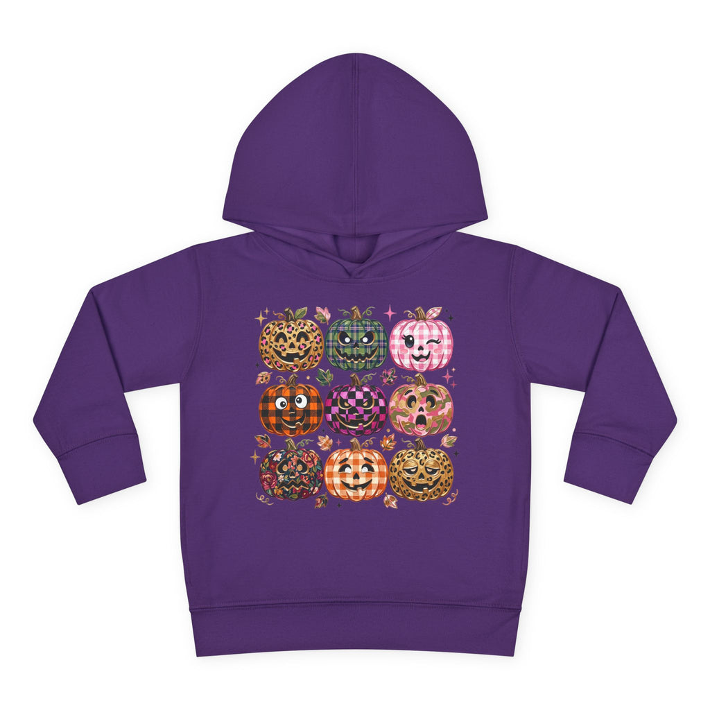 Toddler Halloween Pumpkin Hoodie — Colorful Patterned Jack-O’-Lanterns
