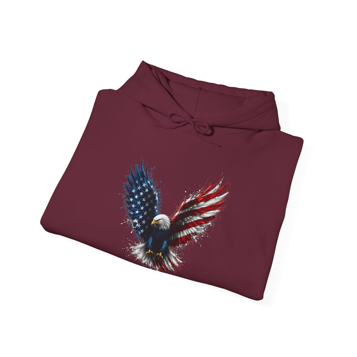 Patriotic American Flag Bald Eagle Graphic - Cozy Hoodie