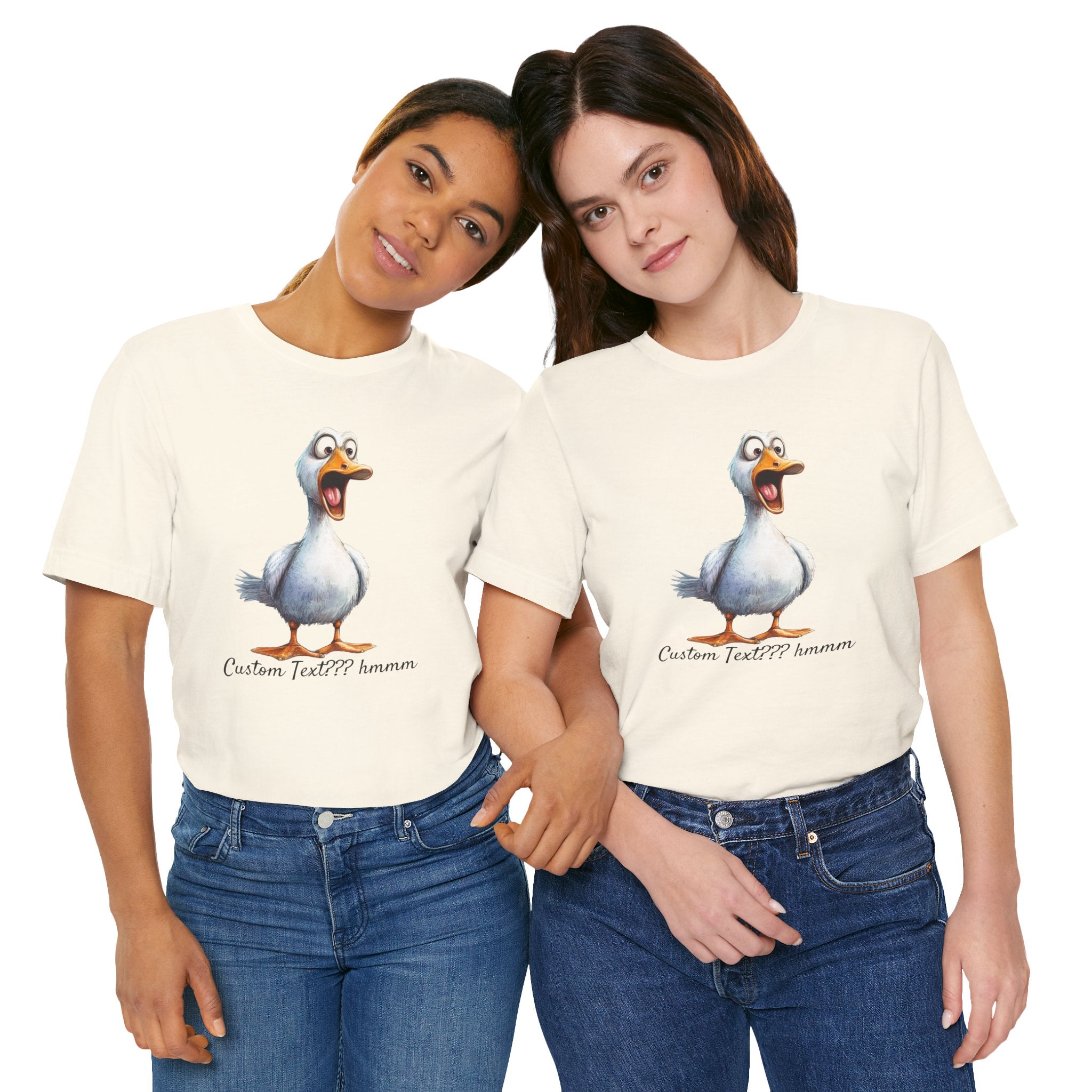 So What Is Your Duck Face Saying? Custom Text Unisex T-Shirt - Print