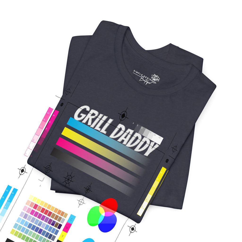 Grill Daddy Embroidered T-Shirt — Funny BBQ Dad Gift Tee | XS–5XL