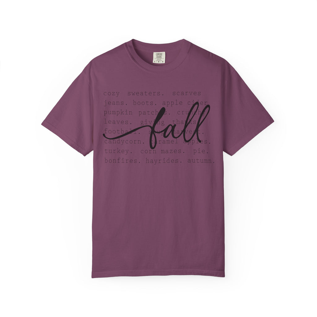 Fall Comfort Colors Graphic T-Shirt — Casual Script Autumn Tee