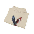 Patriotic American Flag Bald Eagle Graphic - Cozy Hoodie