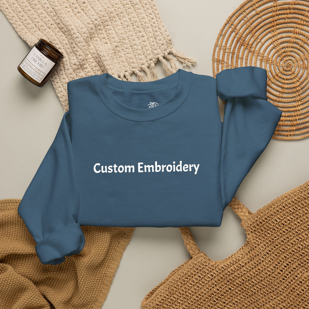 EMBROIDERED Custom Text (Dark Colors/Shades) Pullover Sweatshirts
