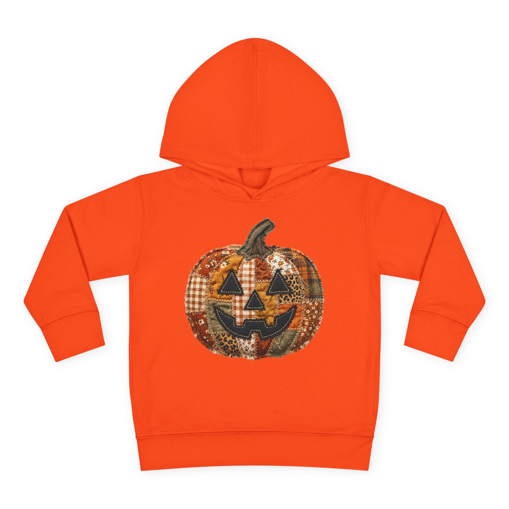 Toddler Halloween Pumpkin Hoodie — Patchwork Jack-O'-Lantern Pullover