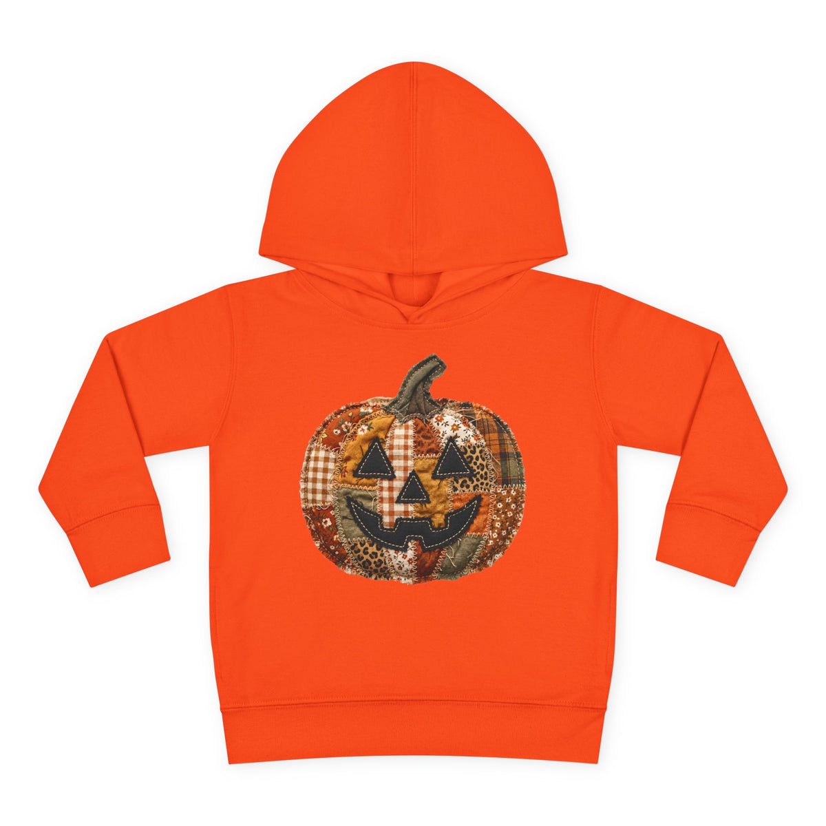 Toddler Halloween Pumpkin Hoodie — Patchwork Jack-O'-Lantern Pullover
