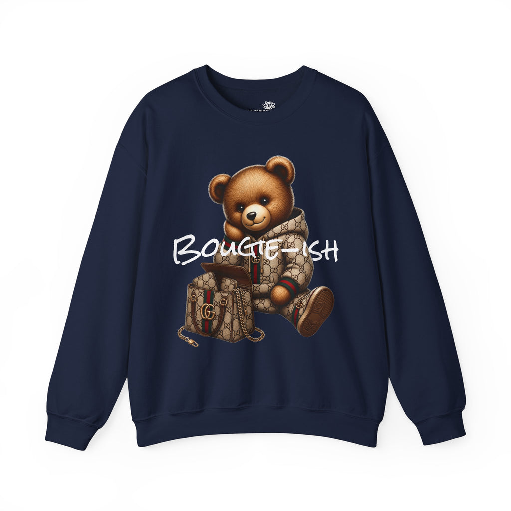 Cute Luxury Bear Bougie-ish Graphic - Pullover Sweatshirt