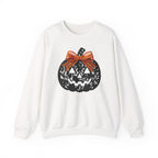 Lace Pumpkin & Orange Bow 3D Graphic | Halloween Pullover Sweatshirt