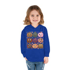 Toddler Halloween Pumpkin Hoodie — Colorful Patterned Jack-O’-Lanterns