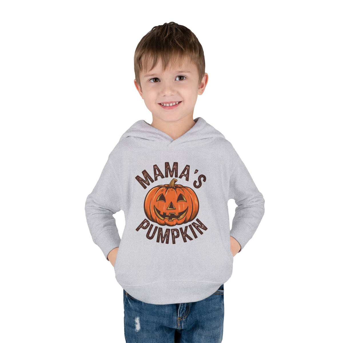 Toddler Hoodie — "Mama's Pumpkin" Halloween Jack-o'-Lantern Pullover