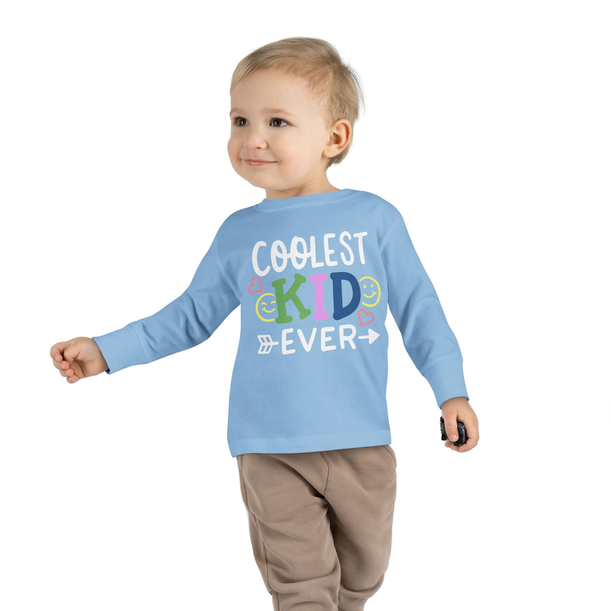 Coolest Kid Ever — FRONT & BACK Customizable Toddler Long Sleeve Tee