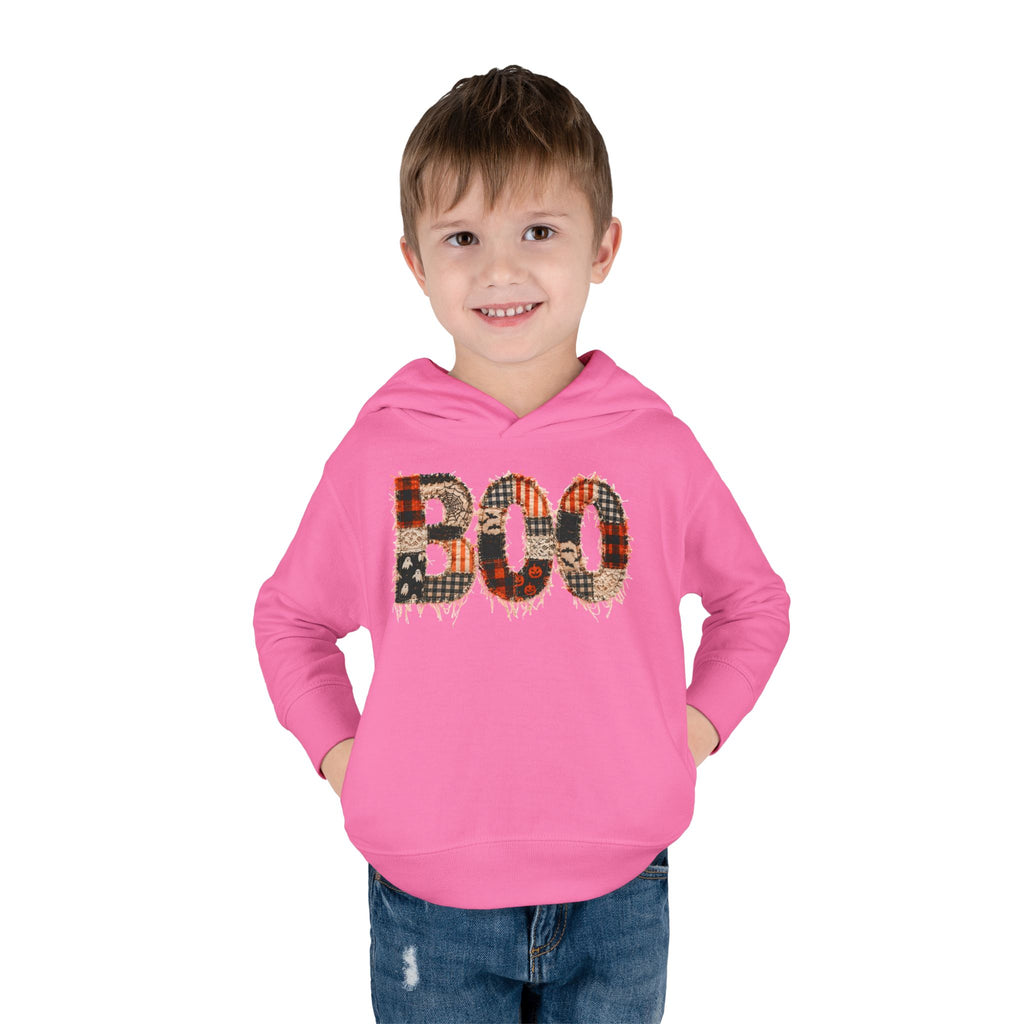Toddler Hoodie - "BOO" Plaid Halloween Pullover