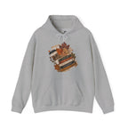 Autumn Bookstack — Cozy Fall Hoodie (Leaves & ‘Read More Books’ Design)