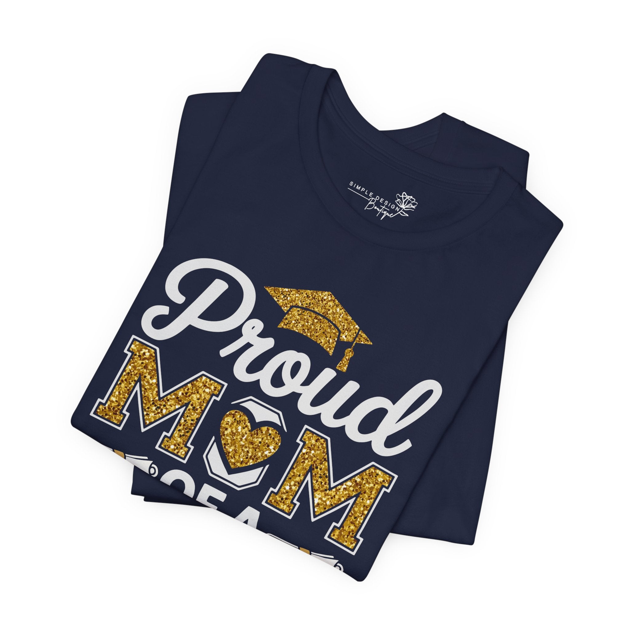Proud Mom of a 2026 Graduate FRONT & BACK upload photo T-Shirt