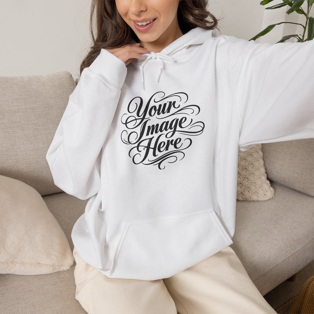 Custom Image & Optional Text Graphic Print - Cozy Hoodie