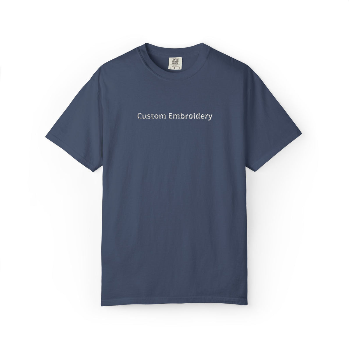EMBROIDERED Custom Text Comfort Colors Unisex (Dark Colors/Shades) T-Shirt
