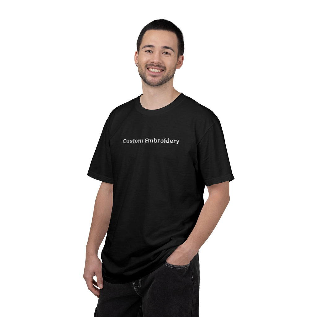 EMBROIDERED Custom Text Comfort Colors Unisex (Dark Colors/Shades) T-Shirt