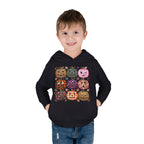 Toddler Halloween Pumpkin Hoodie — Colorful Patterned Jack-O’-Lanterns