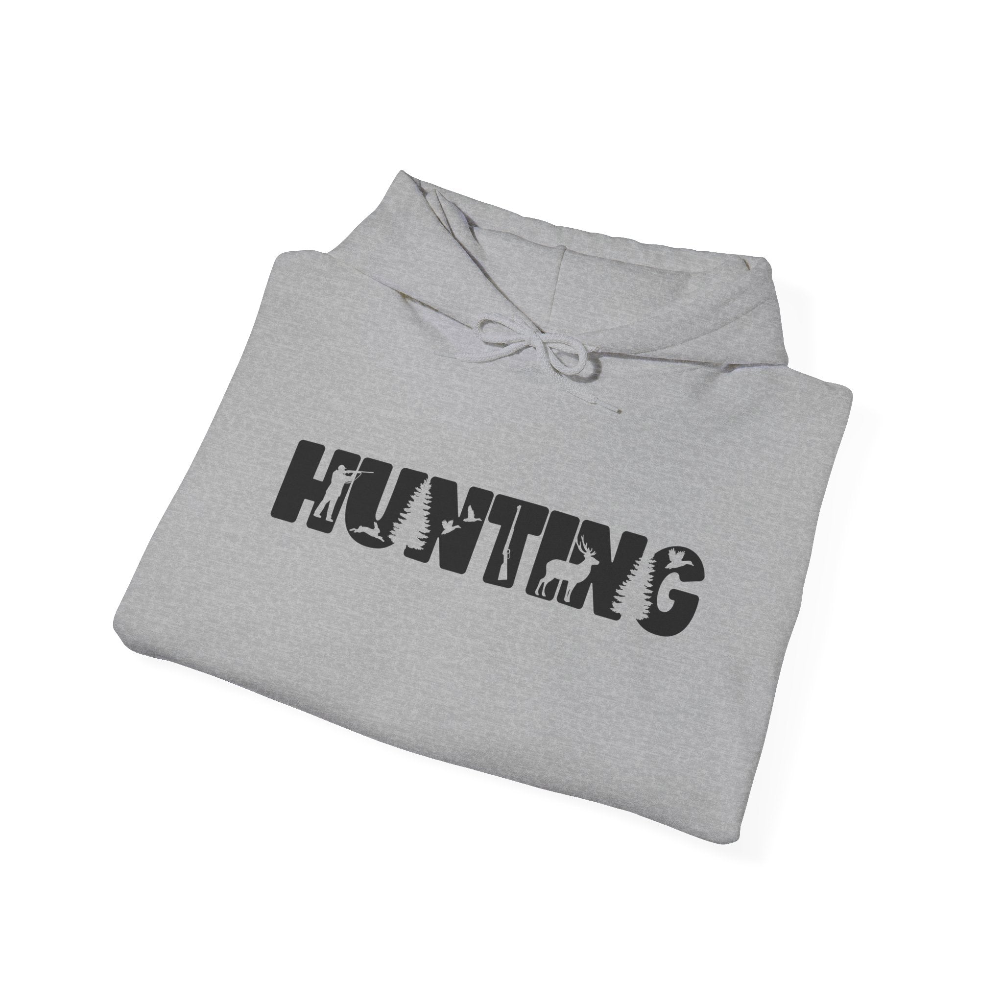 Hunting Camouflage Hoodie — 'HUNTING' Military Stencil Pullover